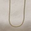 Oro Laminado Basic Necklace, Gold Filled Style Rope Design, Polished, Golden Finish, 5.222.036.20 (02 MM Thickness, 20 Inches Length)