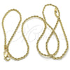 Oro Laminado Basic Necklace, Gold Filled Style Rope Design, Polished, Golden Finish, 5.222.036.24 (02 MM Thickness, 24 Inches Length)