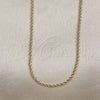 Oro Laminado Basic Necklace, Gold Filled Style Rope Design, Polished, Golden Finish, 5.222.036.24 (02 MM Thickness, 24 Inches Length)