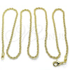 Oro Laminado Basic Necklace, Gold Filled Style Rope Design, Polished, Golden Finish, 5.222.036.30 (02 MM Thickness, 30 Inches Length)