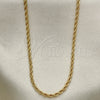 Oro Laminado Basic Necklace, Gold Filled Style Rope Design, Polished, Golden Finish, 5.222.036.30 (02 MM Thickness, 30 Inches Length)
