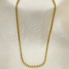 Oro Laminado Basic Necklace, Gold Filled Style Box Design, Polished, Golden Finish, 5.222.037.24 (03 MM Thickness, 24 Inches Length)