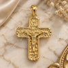 Oro Laminado Religious Pendant, Gold Filled Style Diamond Cutting Finish, Golden Finish, 05.16.0134