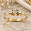 Oro Laminado Multi Stone Ring, Gold Filled Style Solitaire Design, with White Cubic Zirconia, Polished, Golden Finish, 5.166.027.05 (Size 5)
