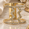 Oro Laminado Multi Stone Ring, Gold Filled Style with White Cubic Zirconia, Polished, Golden Finish, 01.167.0002.07 (Size 7)