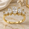 Oro Laminado Multi Stone Ring, Gold Filled Style with White Cubic Zirconia, Polished, Golden Finish, 5.167.010.08 (Size 8)