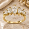 Oro Laminado Multi Stone Ring, Gold Filled Style with White Cubic Zirconia, Polished, Golden Finish, 5.167.010.09 (Size 9)