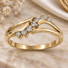Oro Laminado Multi Stone Ring, Gold Filled Style with White Cubic Zirconia, Polished, Golden Finish, 5.166.019.06 (Size 6)