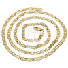 Oro Laminado Basic Necklace, Gold Filled Style Mariner Design, Diamond Cutting Finish, Golden Finish, 5.222.030.30 (0.80 Gauge, 04 MM Thickness, 30 Inches Length)