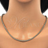 Oro Laminado Basic Necklace, Gold Filled Style Rope and Twist Design, Polished, Golden Finish, 5.222.035.22 (03 MM Thickness, 22 Inches Length)