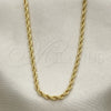 Oro Laminado Basic Necklace, Gold Filled Style Rope and Twist Design, Polished, Golden Finish, 5.222.035.22 (03 MM Thickness, 22 Inches Length)