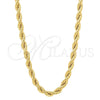 Oro Laminado Basic Necklace, Gold Filled Style Rope Design, Polished, Golden Finish, 5.222.034.18 (04 MM Thickness, 18 Inches Length)