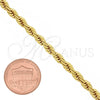 Oro Laminado Basic Necklace, Gold Filled Style Rope Design, Polished, Golden Finish, 5.222.034.18 (04 MM Thickness, 18 Inches Length)