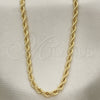 Oro Laminado Basic Necklace, Gold Filled Style Rope Design, Polished, Golden Finish, 5.222.034.18 (04 MM Thickness, 18 Inches Length)