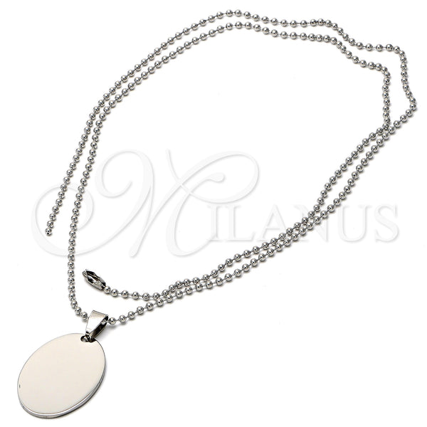 Stainless Steel Fancy Necklace, Polished, Steel Finish, 017024.30 (30 Inches Length)