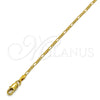 Oro Laminado Basic Necklace, Gold Filled Style Figaro Design, Polished, Golden Finish, 5.222.019.20 (0.50 Gauge, 02 MM Thickness, 20 Inches Length)