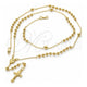 Oro Laminado Thin Rosary, Gold Filled Style Divino NiÃ±o and Crucifix Design, Polished, Golden Finish, 5.218.005.28