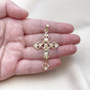 Oro Laminado Religious Pendant, Gold Filled Style Crucifix Design, Polished, Golden Finish, 5.188.003