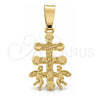 Oro Laminado Religious Pendant, Gold Filled Style Crucifix Design, Polished, Golden Finish, 5.190.005