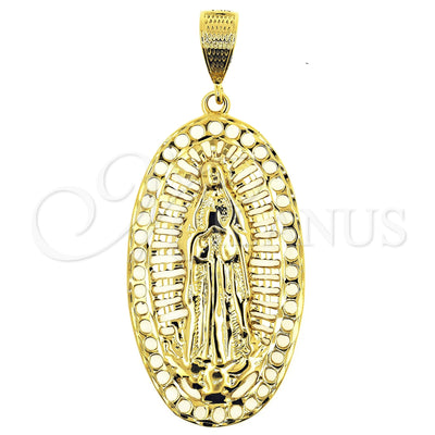 Oro Laminado Religious Pendant, Gold Filled Style Guadalupe Design, Polished, Golden Finish, 5.185.003 for wholesale, main product view