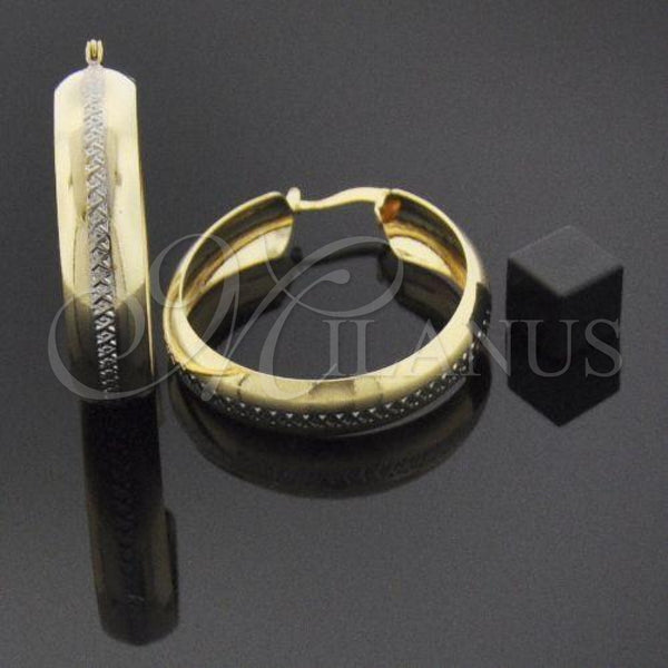Oro Laminado Medium Hoop, Gold Filled Style Infinite Design, Polished, Two Tone, 107.012