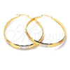 Oro Laminado Large Hoop, Gold Filled Style Polished, Tricolor, 107.007