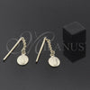 Oro Laminado Long Earring, Gold Filled Style Guadalupe Design, Polished, Golden Finish, 5.219.007