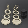 Oro Laminado Long Earring, Gold Filled Style Polished, Golden Finish, 80.011