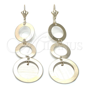 Oro Laminado Long Earring, Gold Filled Style Polished, Golden Finish, 80.011
