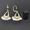 Oro Laminado Chandelier Earring, Gold Filled Style Polished, Tricolor, 02.32.0199