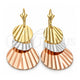 Arete Largo 65.008 Oro Laminado, Diamantado, Tres Tonos