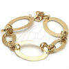 Oro Laminado Fancy Bracelet, Gold Filled Style Polished, Golden Finish, 029.001.07 (7 Inches Length)