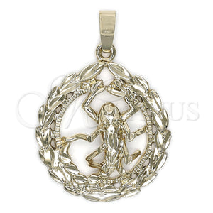 Oro Laminado Fancy Pendant, Gold Filled Style Scorpion Design, Diamond Cutting Finish, Golden Finish, 5.187.013