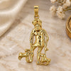 Oro Laminado Religious Pendant, Gold Filled Style Dog and San Lazaro Design, Polished, Golden Finish, 5.185.016