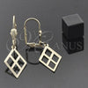 Oro Laminado Dangle Earring, Gold Filled Style Filigree Design, Polished, Golden Finish, 5.069.010
