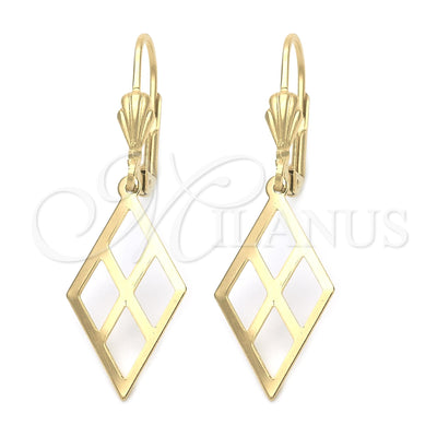 Oro Laminado Dangle Earring, Gold Filled Style Filigree Design, Polished, Golden Finish, 5.069.010