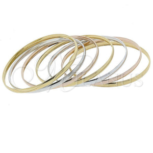 Oro Laminado Semanario Bangle, Gold Filled Style Polished, Tricolor, 5.232.005.06 (04 MM Thickness, Size 6 (2.75 Diameter))