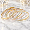 Oro Laminado Semanario Bangle, Gold Filled Style Diamond Cutting Finish, Tricolor, 116.009.05 (04 MM Thickness, Size 5 (2.50 Diameter))