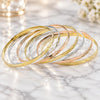 Oro Laminado Semanario Bangle, Gold Filled Style Diamond Cutting Finish, Tricolor, 116.008.05 (04 MM Thickness, Size 5 (2.50 Diameter))
