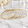 Oro Laminado Semanario Bangle, Gold Filled Style Polished, Tricolor, 5.232.003.05 (02 MM Thickness, Size 5 (2.50 Diameter))