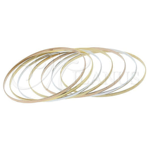Oro Laminado Semanario Bangle, Gold Filled Style Polished, Tricolor, 5.232.003.05 (02 MM Thickness, Size 5 (2.50 Diameter))
