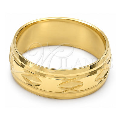 Oro Laminado Wedding Ring, Gold Filled Style Diamond Cutting Finish, Golden Finish, 5.164.033.06 (Size 6)