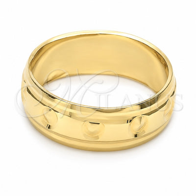 Oro Laminado Wedding Ring, Gold Filled Style Diamond Cutting Finish, Golden Finish, 5.164.034.06 (Size 6)