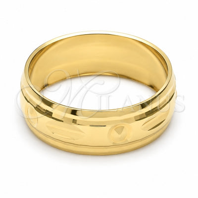 Oro Laminado Wedding Ring, Gold Filled Style Diamond Cutting Finish, Golden Finish, 5.164.032.06 (Size 6)