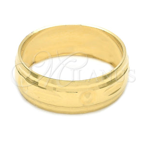 Oro Laminado Wedding Ring, Gold Filled Style Diamond Cutting Finish, Golden Finish, 5.164.032.06 (Size 6)