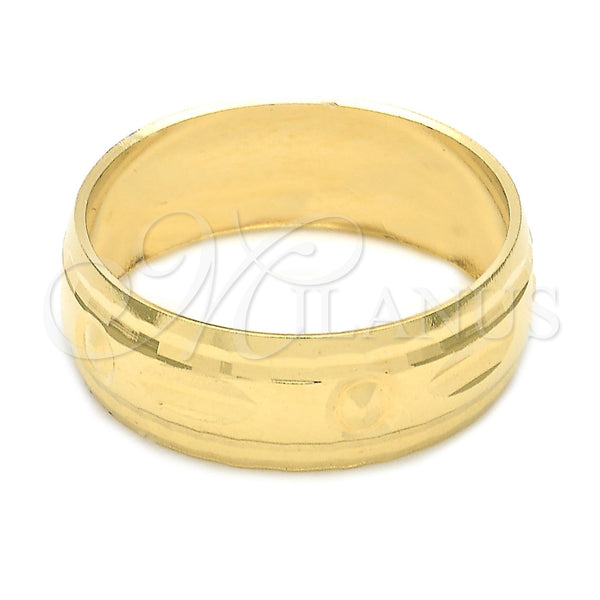 Oro Laminado Wedding Ring, Gold Filled Style Diamond Cutting Finish, Golden Finish, 5.164.032.06 (Size 6)