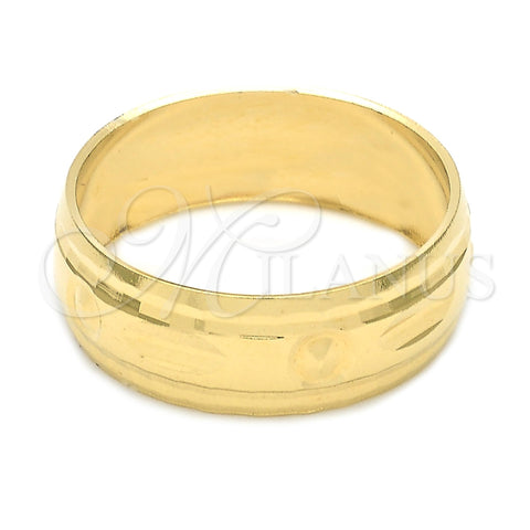 Oro Laminado Wedding Ring, Gold Filled Style Diamond Cutting Finish, Golden Finish, 5.164.032.06 (Size 6)