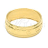 Oro Laminado Wedding Ring, Gold Filled Style Diamond Cutting Finish, Golden Finish, 5.164.032.06 (Size 6)