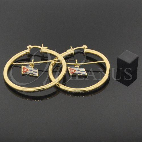 Oro Laminado Medium Hoop, Gold Filled Style Polished, Golden Finish, 35.013