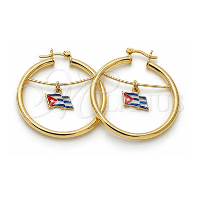 Oro Laminado Medium Hoop, Gold Filled Style Polished, Golden Finish, 35.013